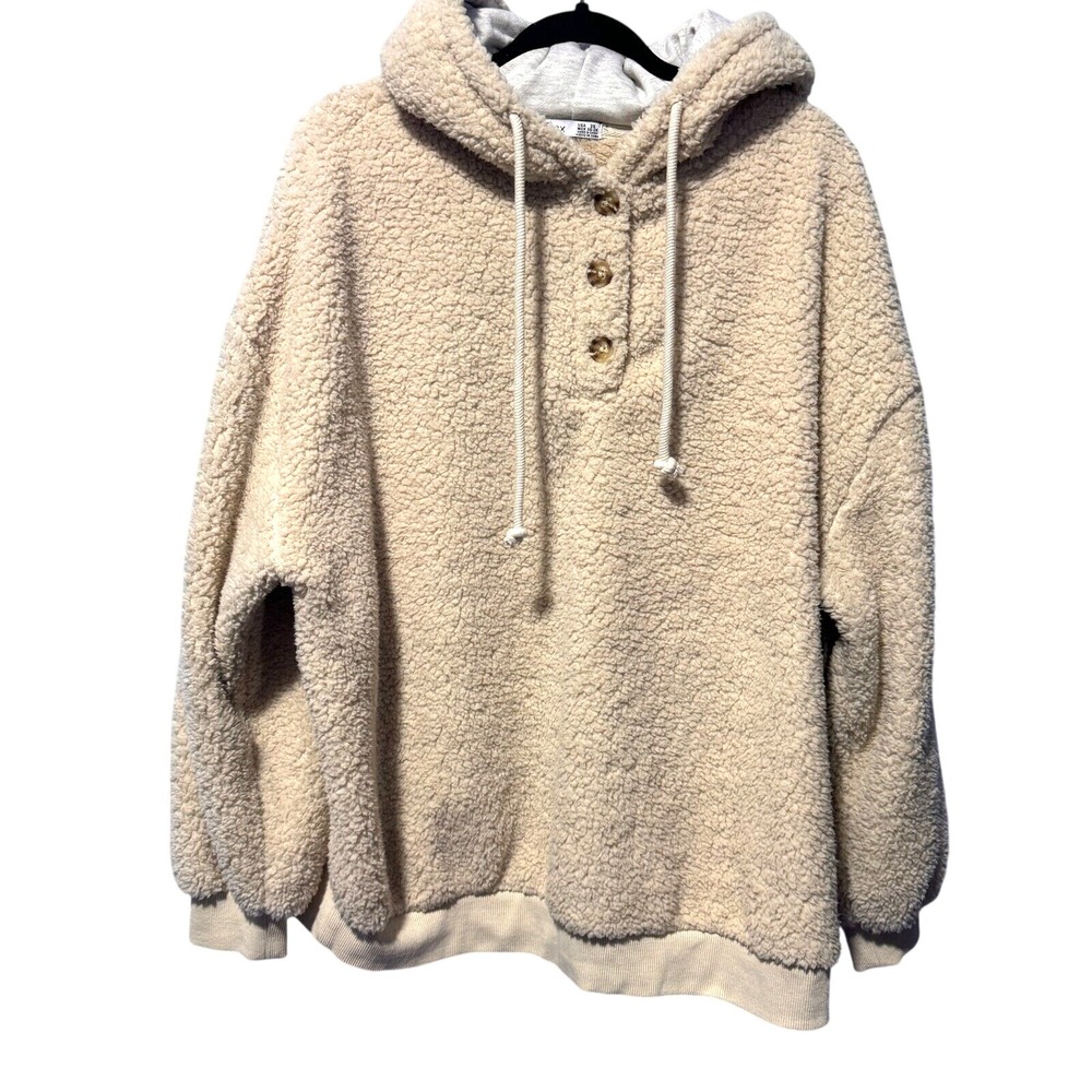 Dex plus Womens NWT 2X Long Sleeve Drawstring Hoodies Sherpa Pullover Sweaters